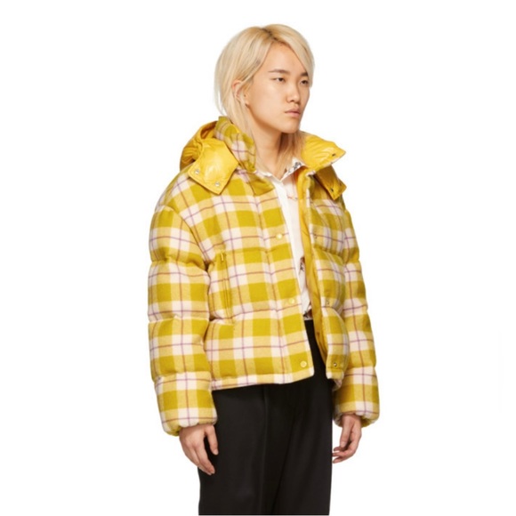 Moncler yellow check down caille jacket-size2 - Picture 2 of 6